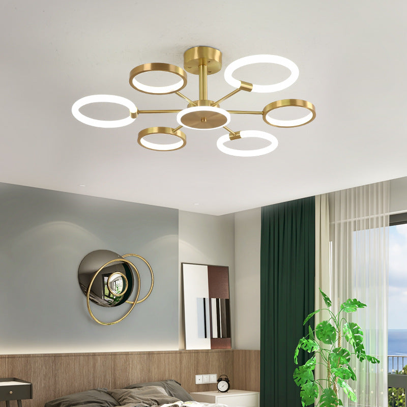 Lustre radial contemporain suspendu pour salon