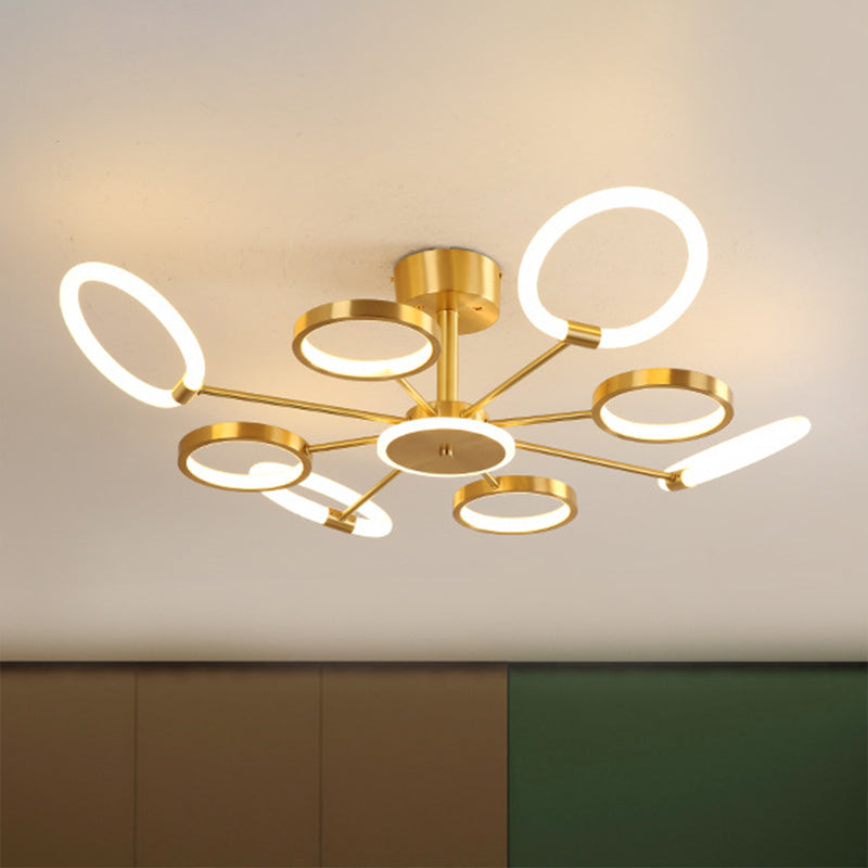 Lustre radial contemporain suspendu pour salon
