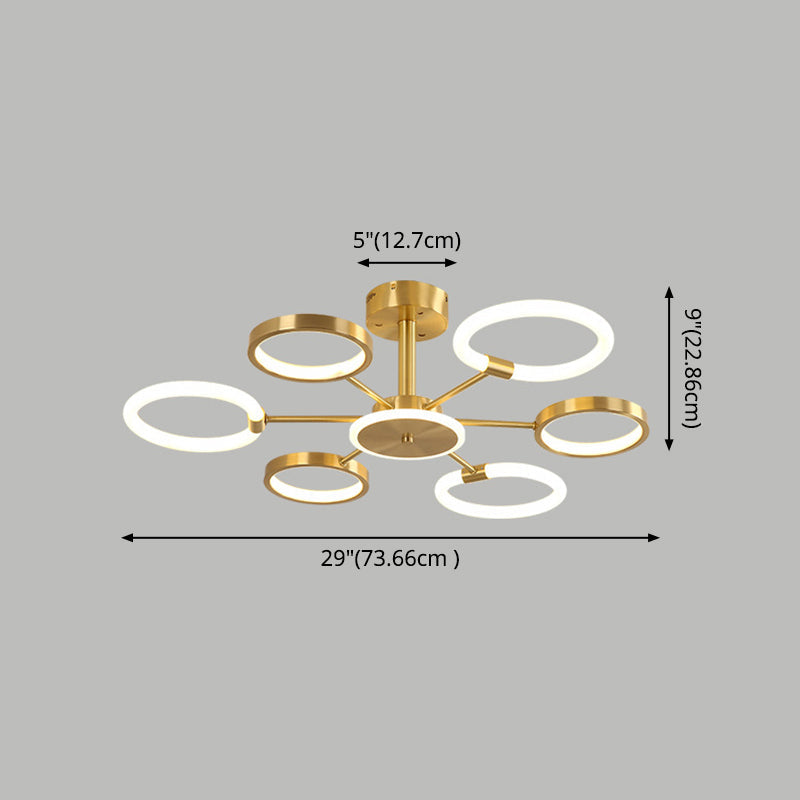 Lustre radial contemporain suspendu pour salon