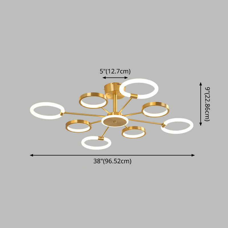 Lustre radial contemporain suspendu pour salon
