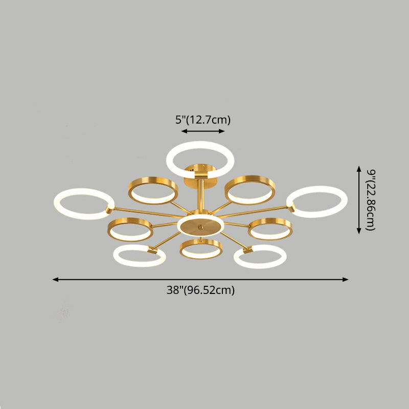 Lustre radial contemporain suspendu pour salon