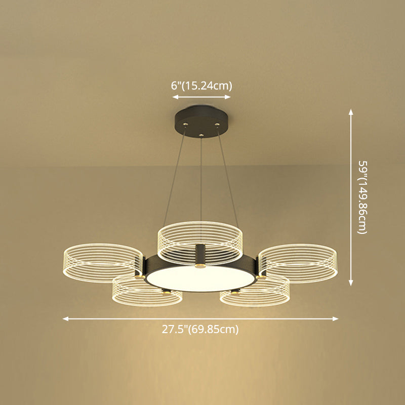 Modern Acrylic Circle Chandelier Pendant Light for Living Room
