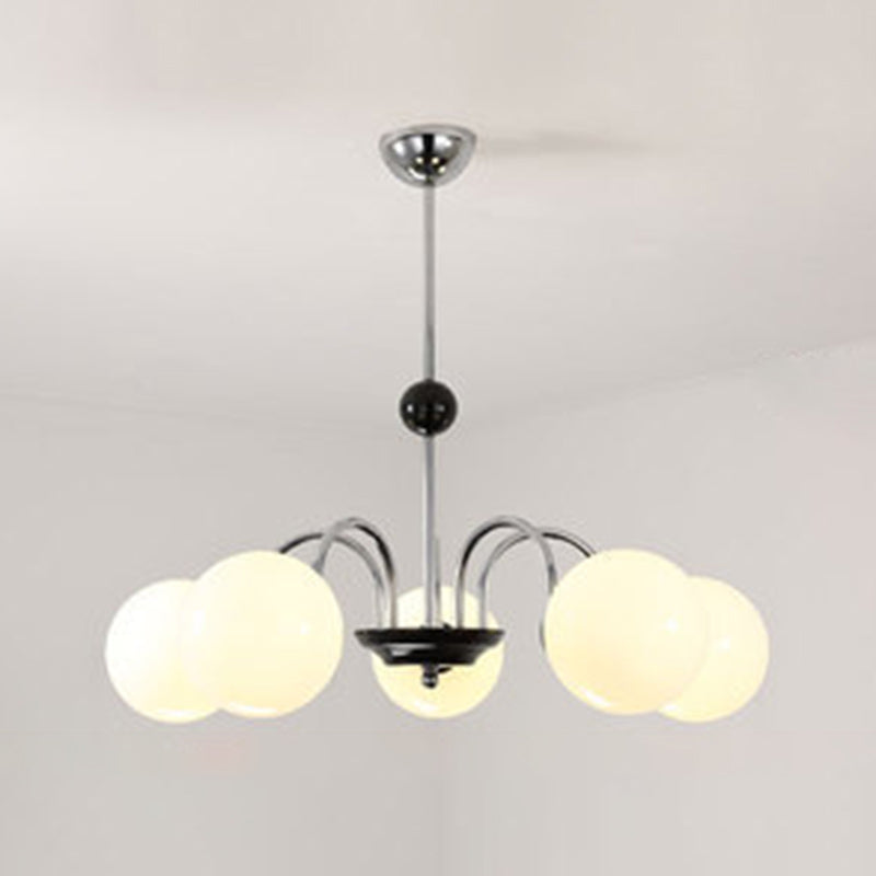 Modern White Glass Chandelier for Bedroom Lighting