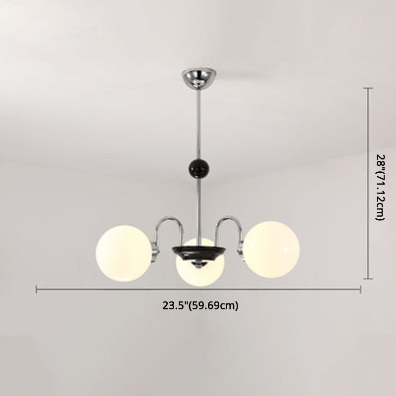 Modern White Glass Chandelier for Bedroom Lighting