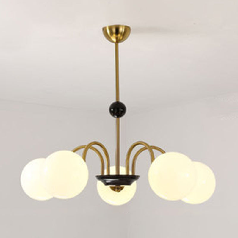 Modern White Glass Chandelier for Bedroom Lighting