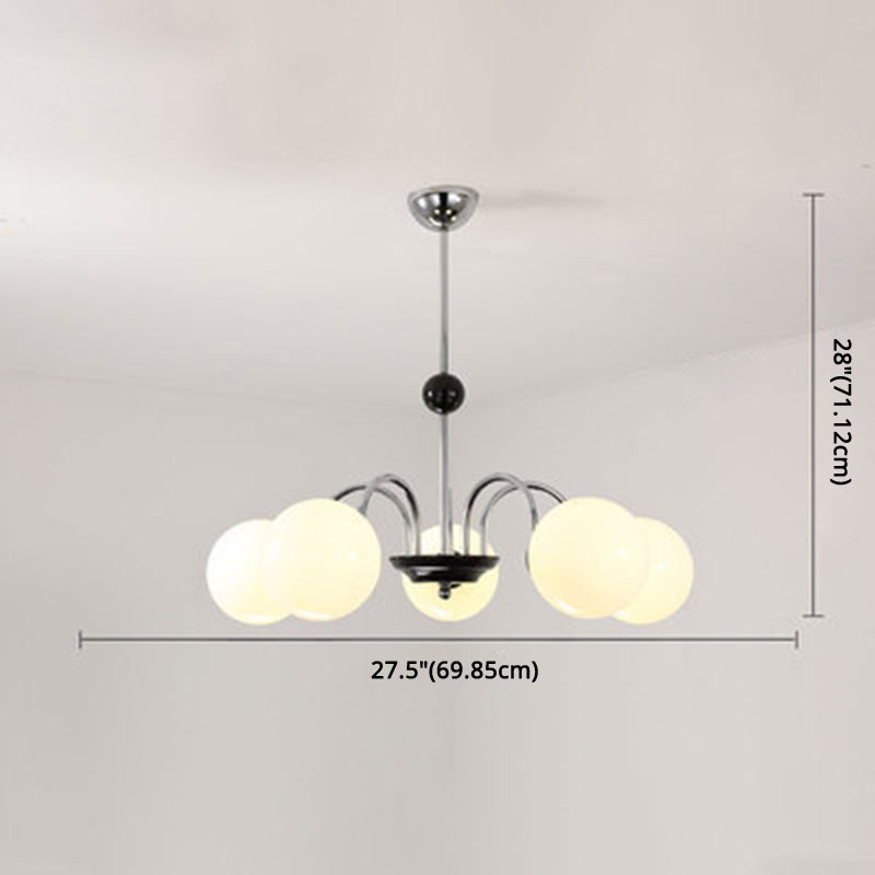 Modern White Glass Chandelier for Bedroom Lighting