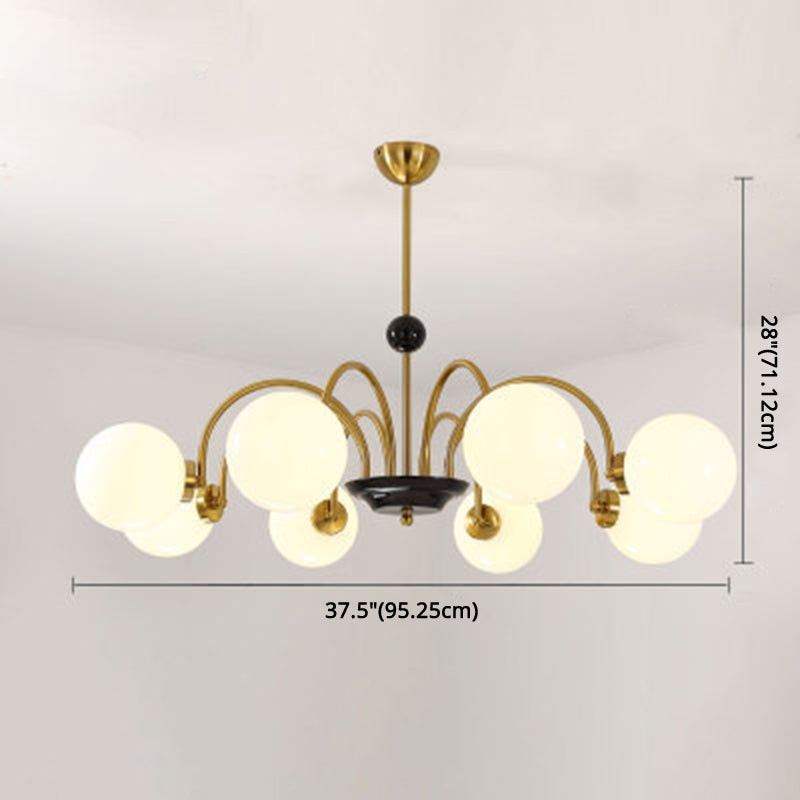 Modern White Glass Chandelier for Bedroom Lighting