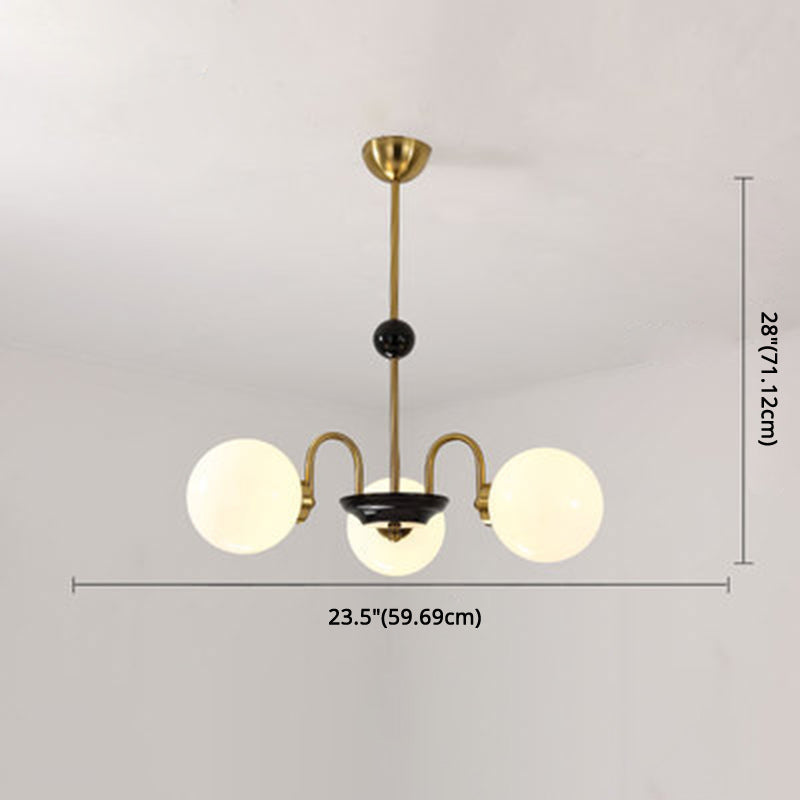 Modern White Glass Chandelier for Bedroom Lighting