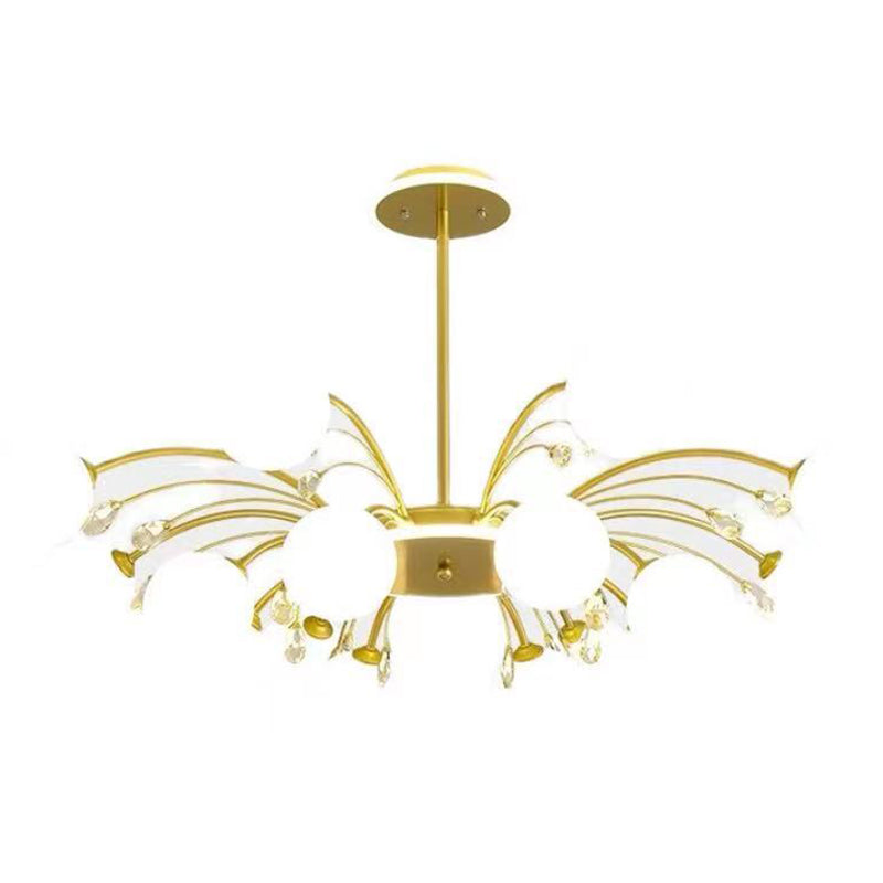 Modern Milk Glass Spherical Chandelier For Living Room Ceiling