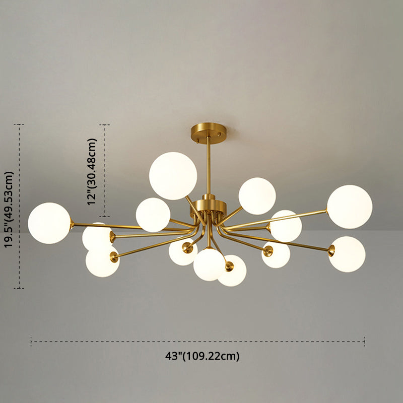 Ultra-Contemporary Milk Glass Balloon Chandelier for Living Room Ceiling
