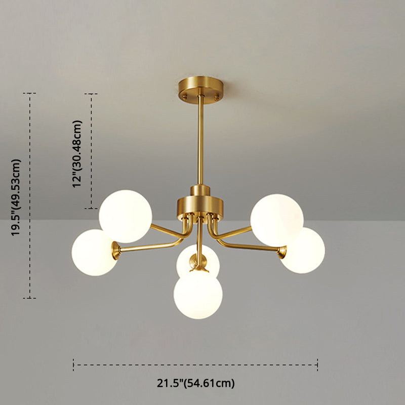 Ultra-Contemporary Milk Glass Balloon Chandelier for Living Room Ceiling