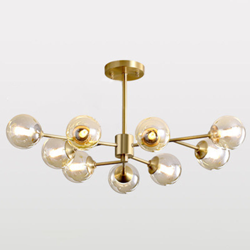 Modern Glass Globe Chandelier for Living Room - Elegant Suspension Lighting