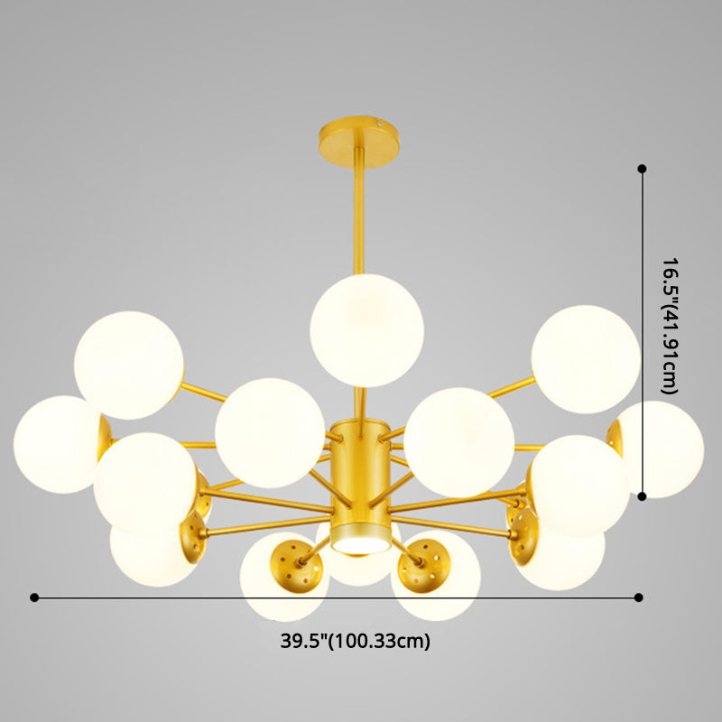 Contemporary Spherical Glass Chandelier Light for Living Room Ceiling