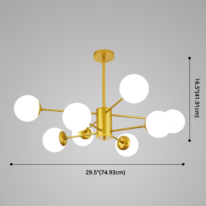 Contemporary Spherical Glass Chandelier Light for Living Room Ceiling