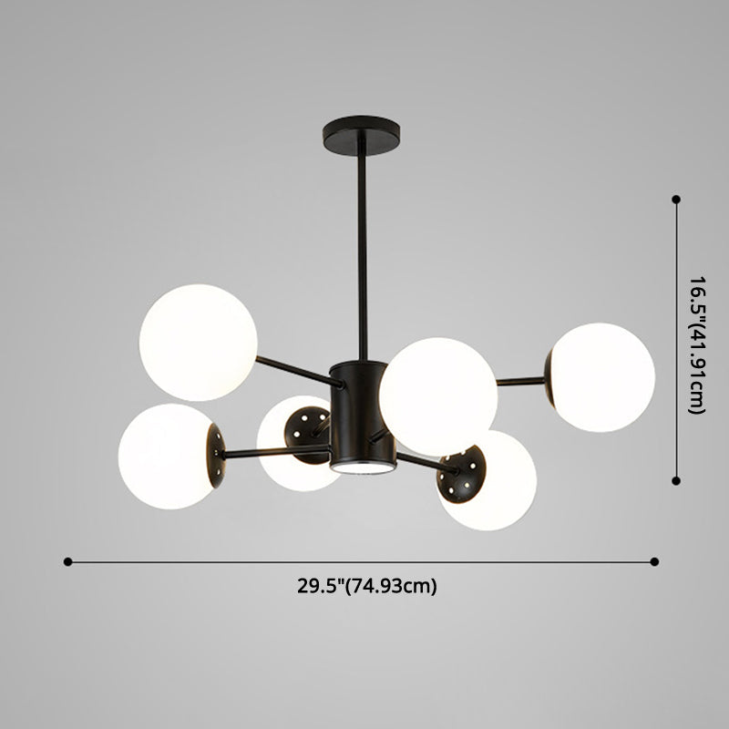Contemporary Spherical Glass Chandelier Light for Living Room Ceiling