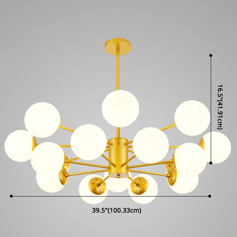 Contemporary Spherical Glass Chandelier Light for Living Room Ceiling