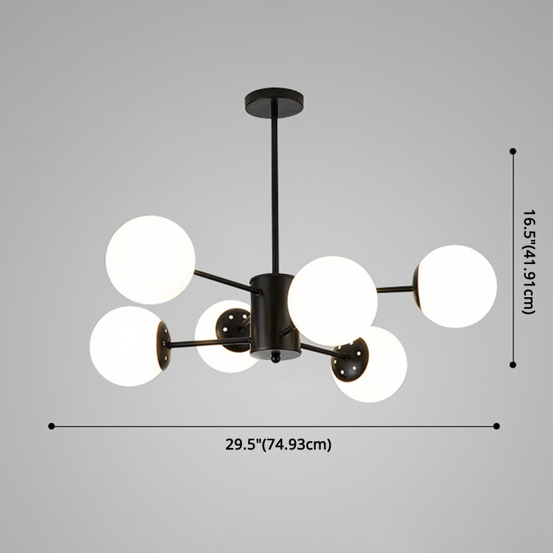 Contemporary Spherical Glass Chandelier Light for Living Room Ceiling
