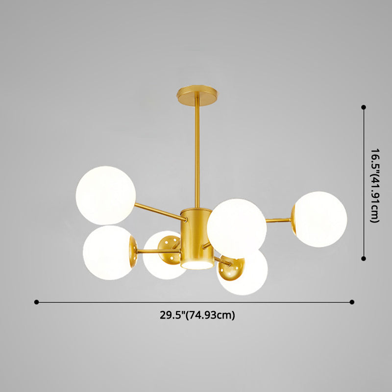 Contemporary Spherical Glass Chandelier Light for Living Room Ceiling