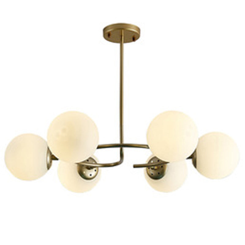 Lustre moderne en verre blanc pour chambre à coucher – Luminaire suspendu élégant
