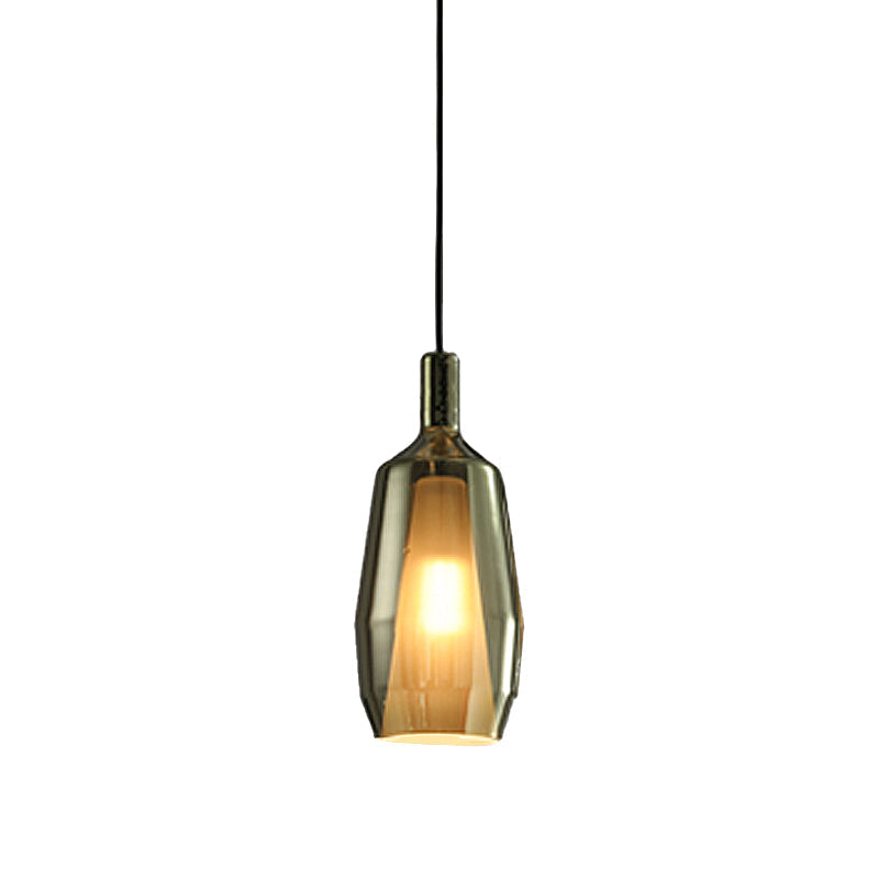 Modern Green Glass Tulip Pendant Light Fixture - Dining Room Hanging Lamp Kit