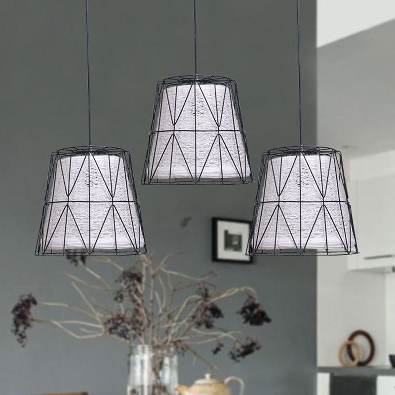 Lampe suspendue en métal et corde de style Lodge à 1 lumière - Blanc/Bleu/Orange/Jaune
