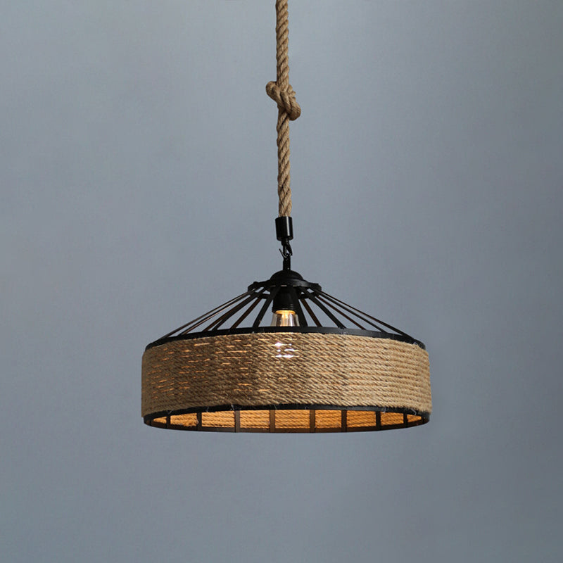 Suspension industrielle rétro en métal avec design en cage évasée - Idéal pour les restaurants