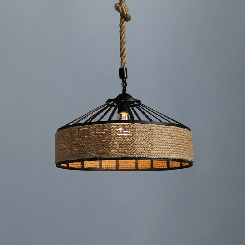 Suspension industrielle rétro en métal avec design en cage évasée - Idéal pour les restaurants