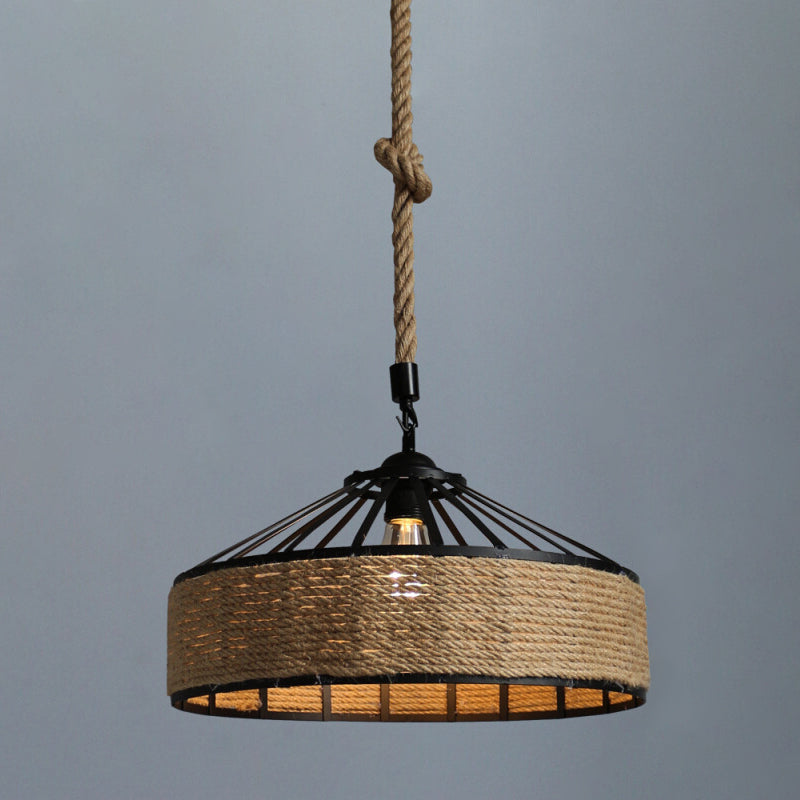 Suspension industrielle rétro en métal avec design en cage évasée - Idéal pour les restaurants