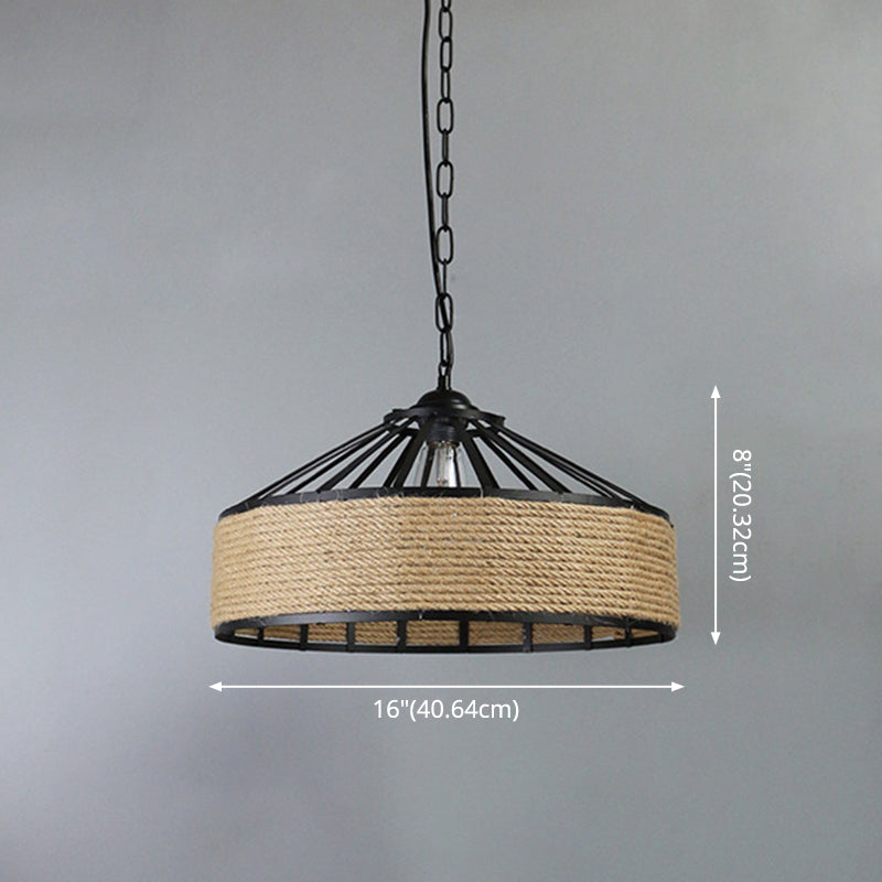 Suspension industrielle rétro en métal avec design en cage évasée - Idéal pour les restaurants