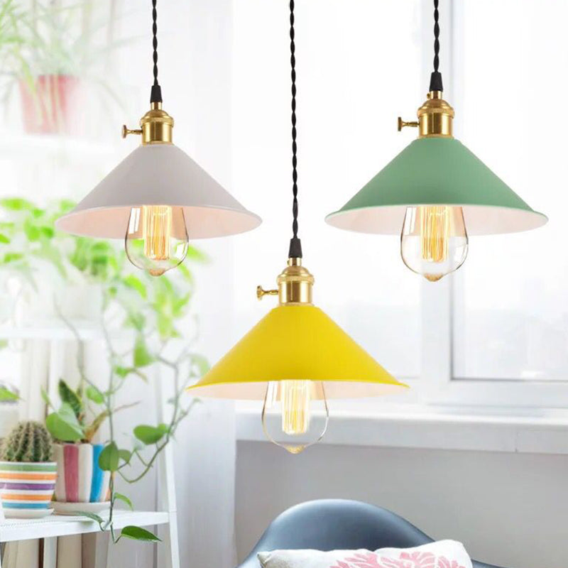 Nordic Industrial Macarons Pendant Light - Metal Colorful 1-Light Lighting