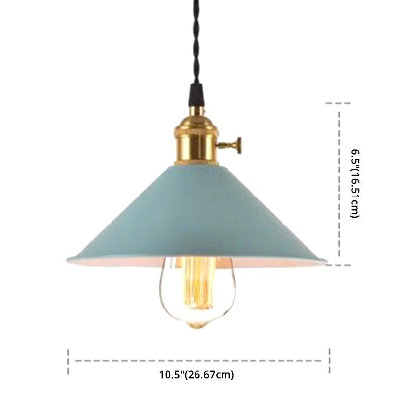 Nordic Industrial Macarons Pendant Light - Metal Colorful 1-Light Lighting
