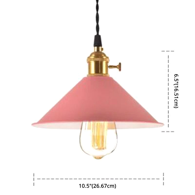 Nordic Industrial Macarons Pendant Light - Metal Colorful 1-Light Lighting