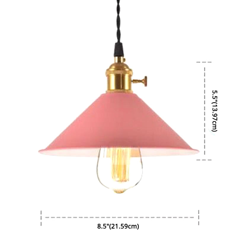 Nordic Industrial Macarons Pendant Light - Metal Colorful 1-Light Lighting