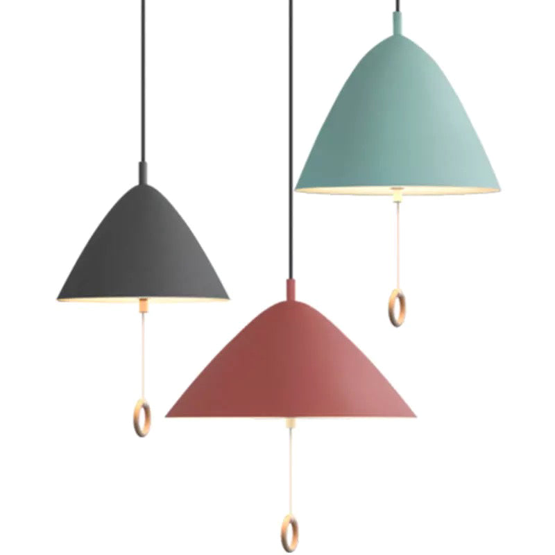 Modern Macarons Tapered Pendant Light with Metal Finish - 1-Light Pendant Lighting