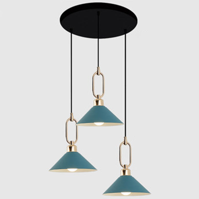 Modern Macarons Umbrella Pendant Light with Metal Ring - Stylish Metal Pendant Lighting