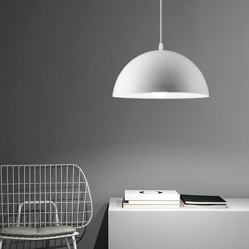 Nordic Minimalist Metal Hanging Light For Restaurant - Ribbed Dome Design