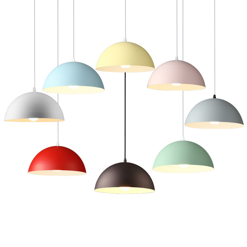 Ribbed Dome Metal Hanging Light - Nordic Minimalist Style Lamp for Restaurants