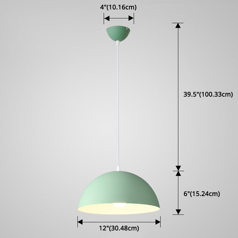 Ribbed Dome Metal Hanging Light - Nordic Minimalist Style Lamp for Restaurants