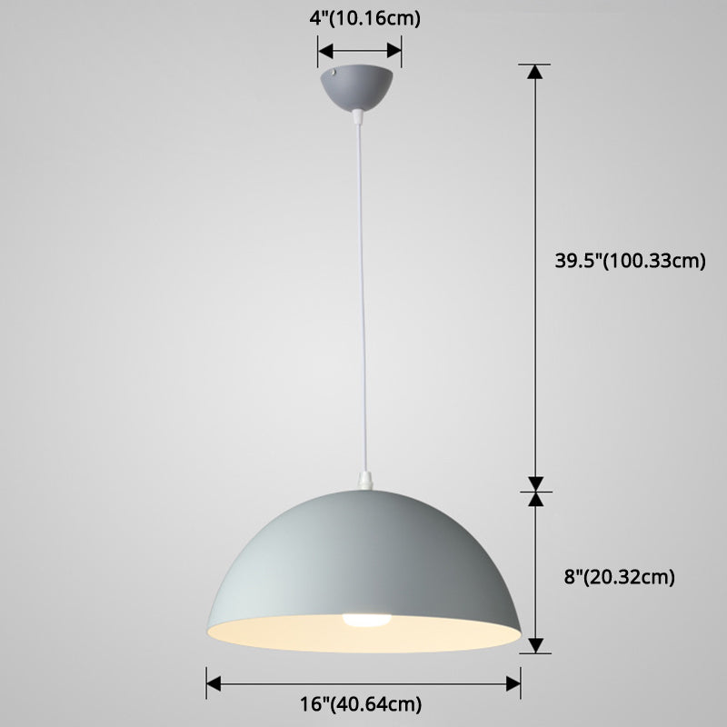 Ribbed Dome Metal Hanging Light - Nordic Minimalist Style Lamp for Restaurants