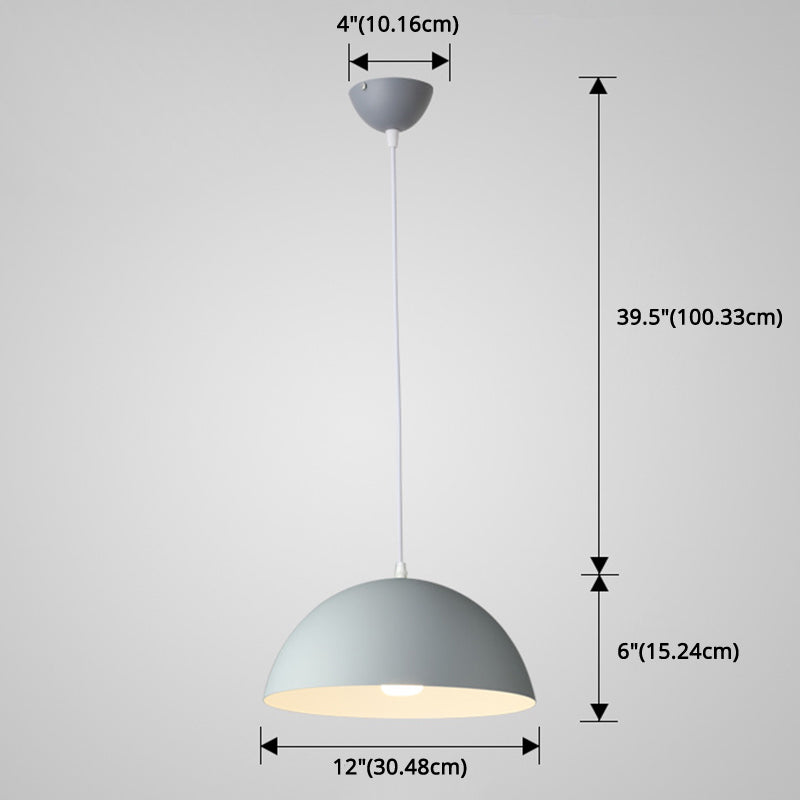 Ribbed Dome Metal Hanging Light - Nordic Minimalist Style Lamp for Restaurants