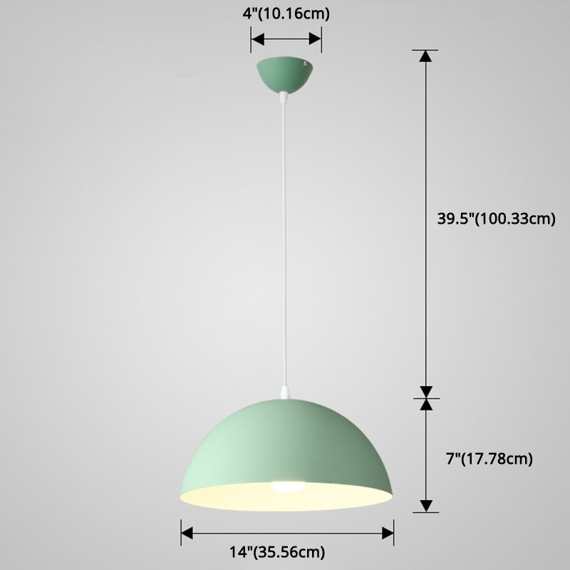 Ribbed Dome Metal Hanging Light - Nordic Minimalist Style Lamp for Restaurants
