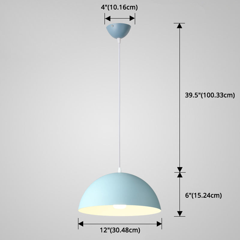Ribbed Dome Metal Hanging Light - Nordic Minimalist Style Lamp for Restaurants