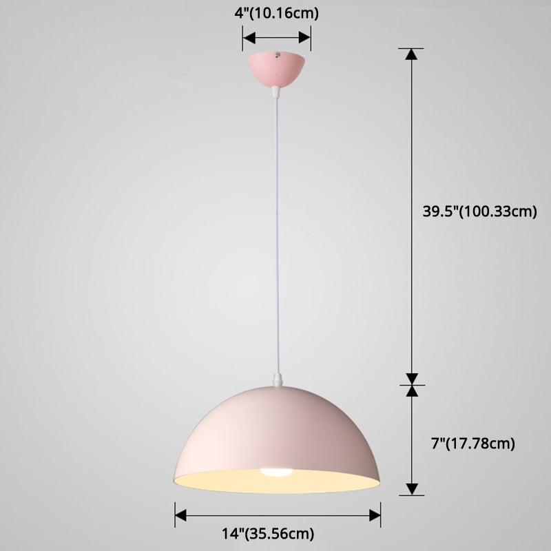 Ribbed Dome Metal Hanging Light - Nordic Minimalist Style Lamp for Restaurants
