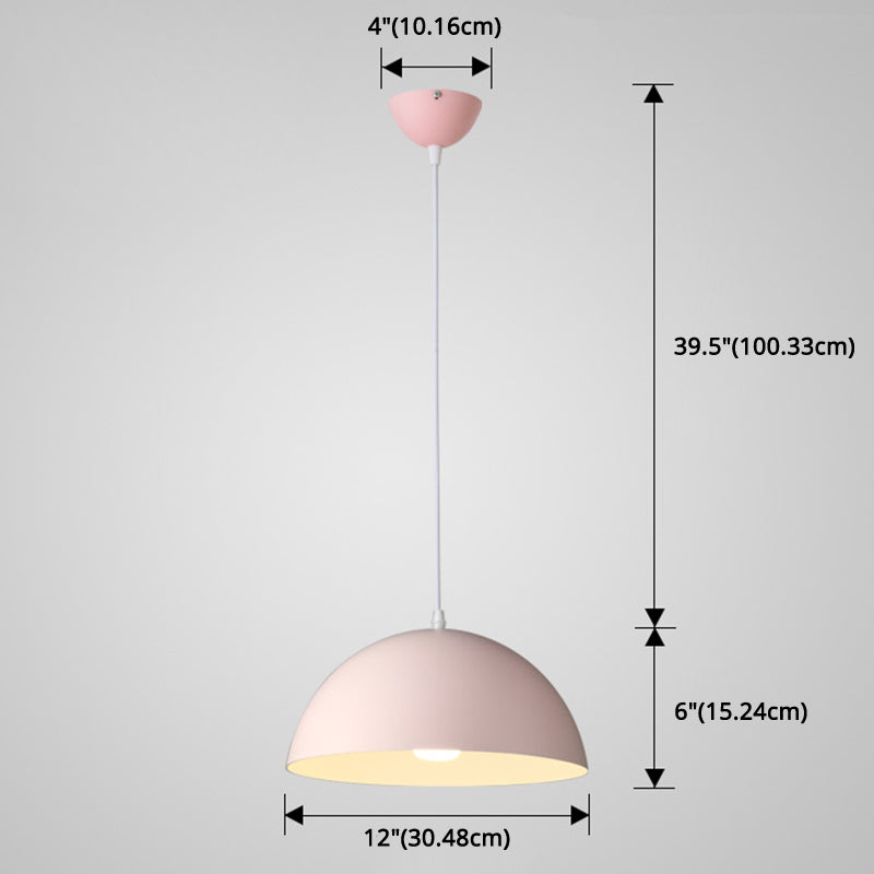 Ribbed Dome Metal Hanging Light - Nordic Minimalist Style Lamp for Restaurants