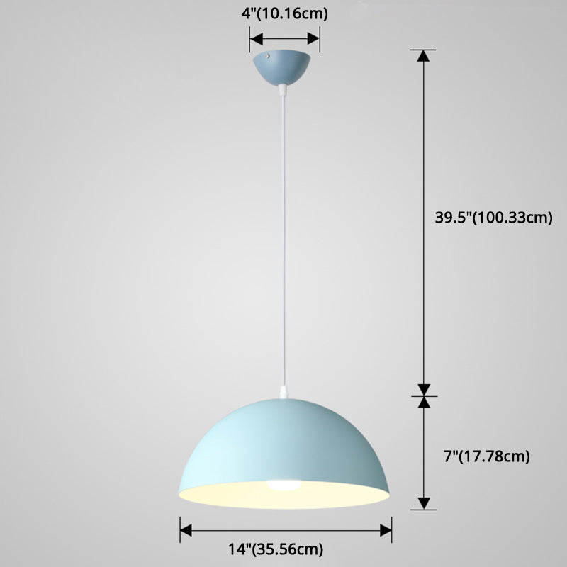 Ribbed Dome Metal Hanging Light - Nordic Minimalist Style Lamp for Restaurants