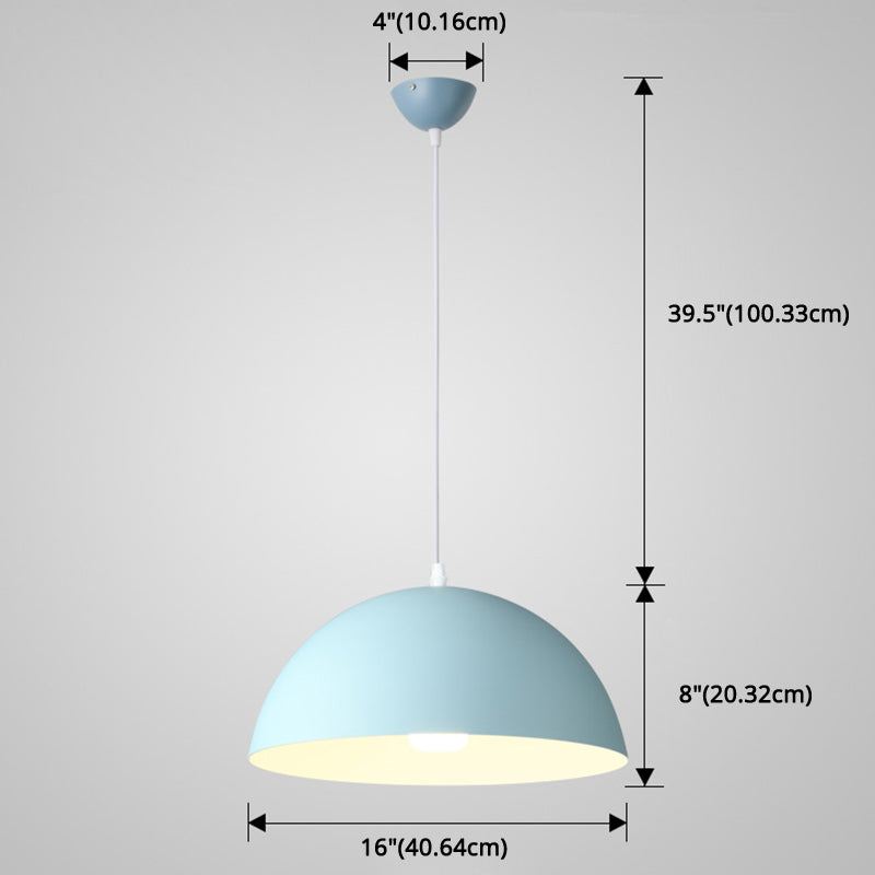 Ribbed Dome Metal Hanging Light - Nordic Minimalist Style Lamp for Restaurants