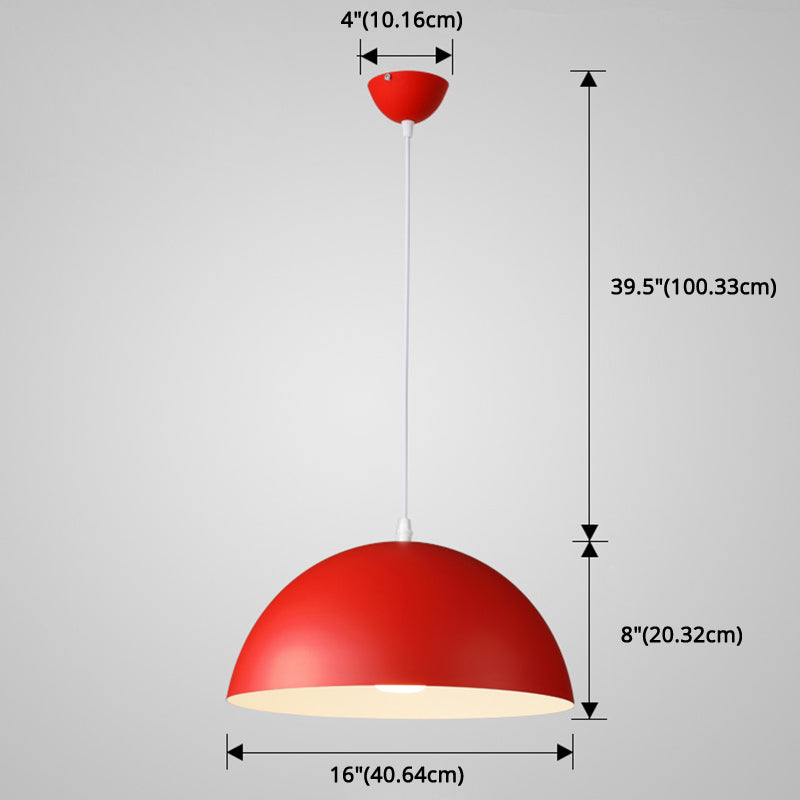 Nordic Minimalist Metal Hanging Light For Restaurant - Ribbed Dome Design