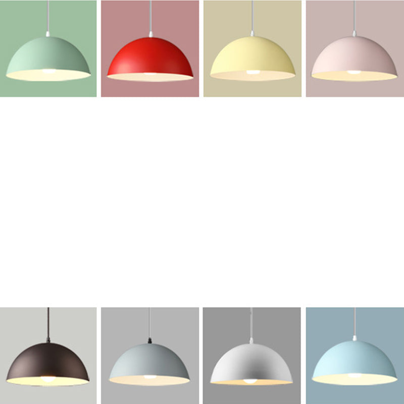 Ribbed Dome Metal Hanging Light - Nordic Minimalist Style Lamp for Restaurants