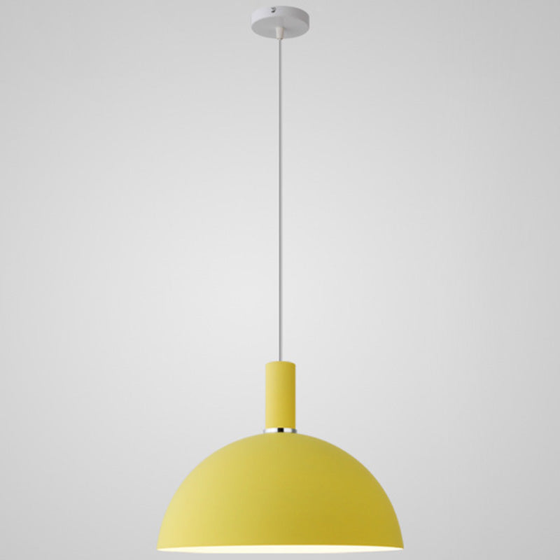Nordic Style Metal Hemisphere Pendant Light for Restaurants - 1-Light Ceiling Lamp