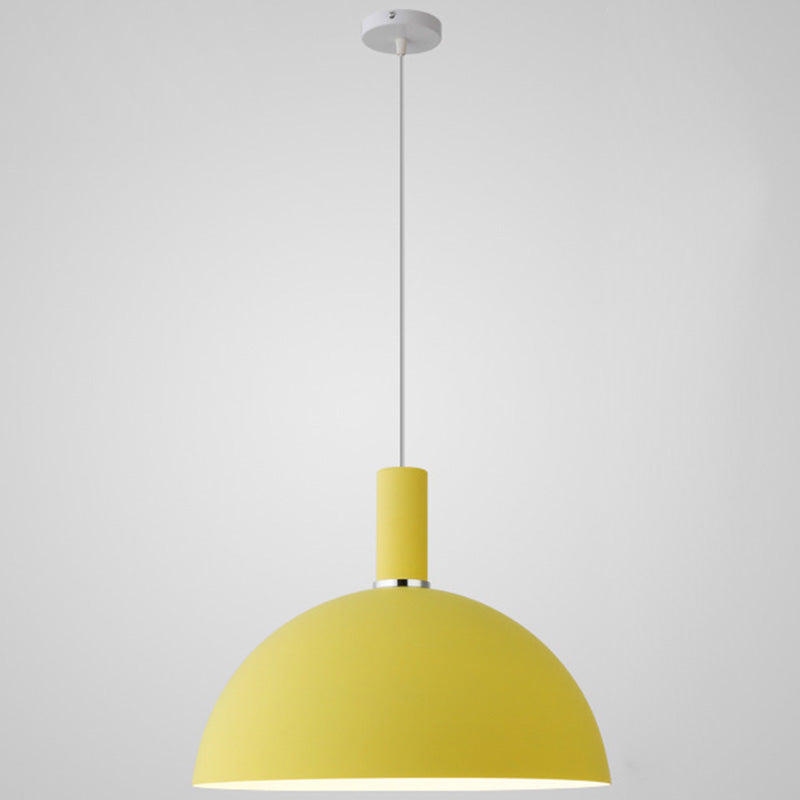 Nordic Style Metal Hemisphere Pendant Light for Restaurants - 1-Light Ceiling Lamp